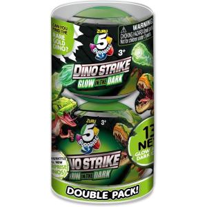 image5 Surprise Dino Strike Surprise Mystery Battling Collectible Dinos by ZURU 2 Pack Glow in The DarkGoldSeries 2